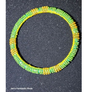 Green‎ Beaded Rope Bangle Bracelet